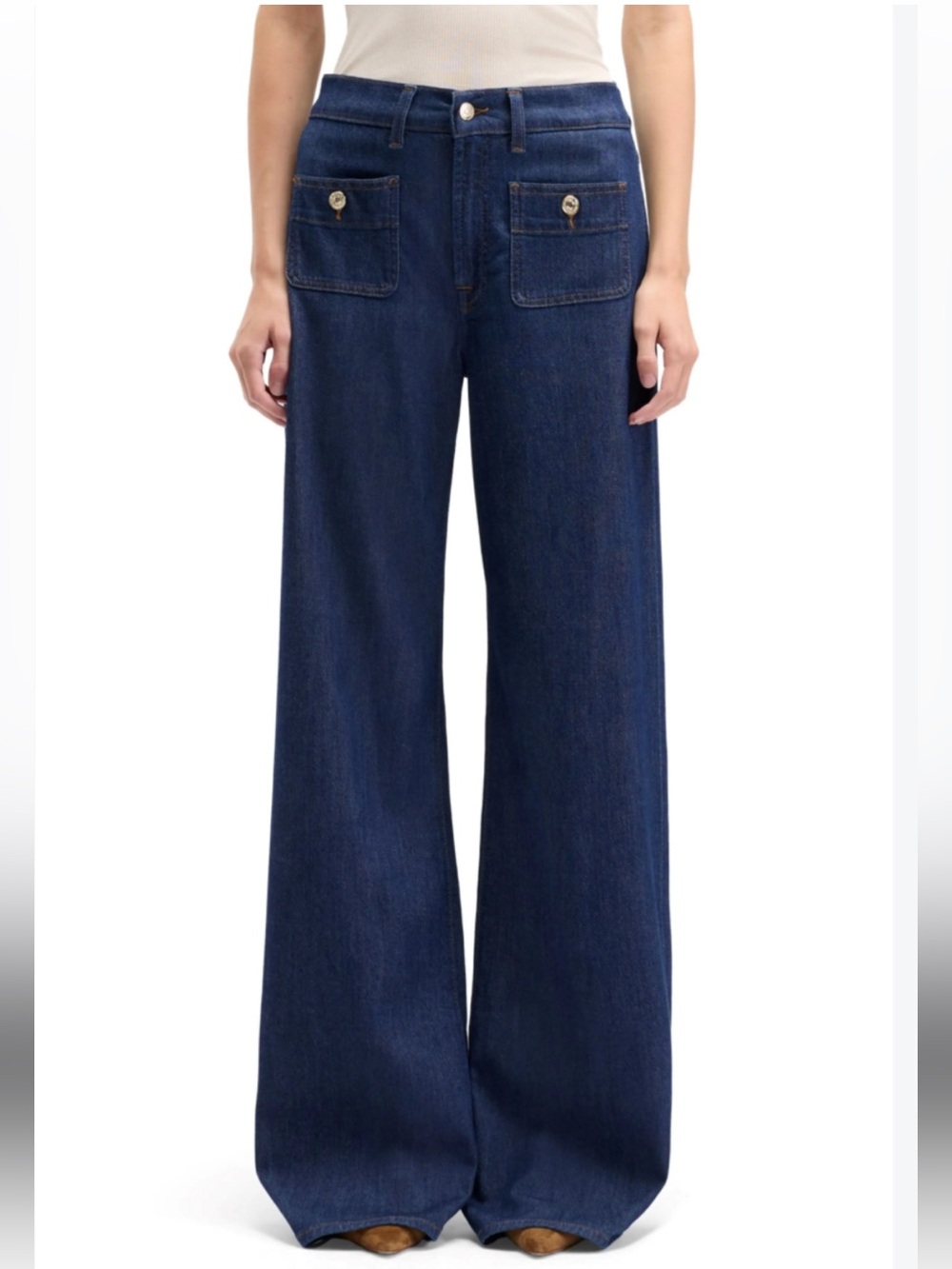 J. Crew Wide-Leg Dark Indigo Denim Jeans